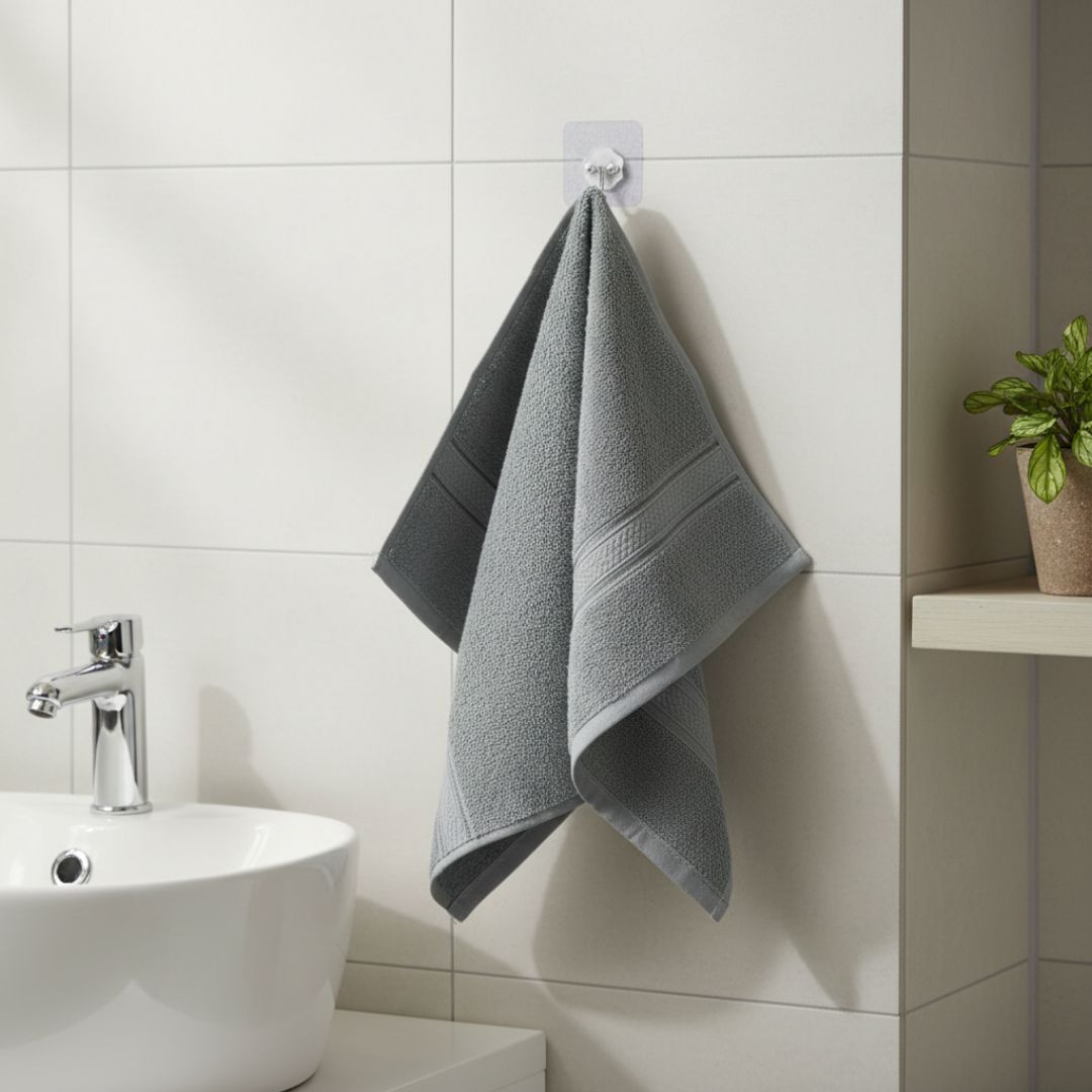 Highly Absorbent Charcoal Grey Cotton Hand Towel for Modern Bathrooms and Powder Rooms