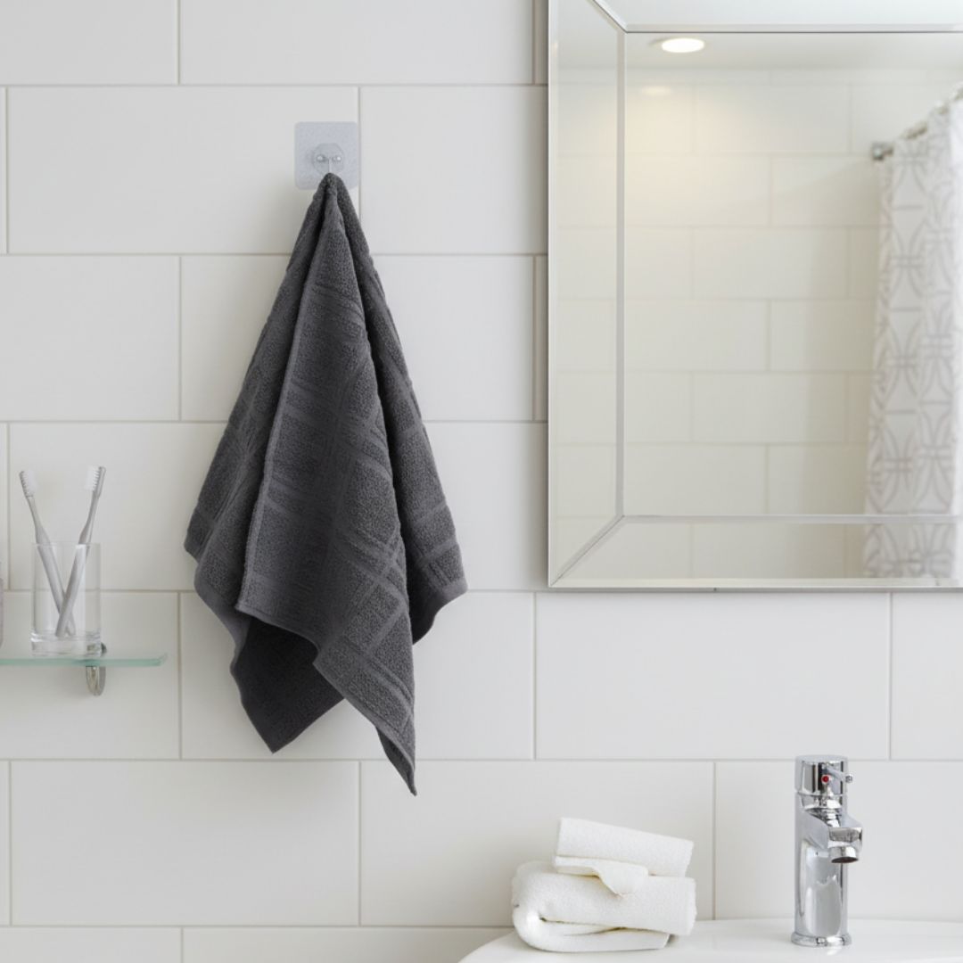 Ultra-Soft & Absorbent Charcoal Grey Hand Towel for Modern, High-Contrast Bathrooms
