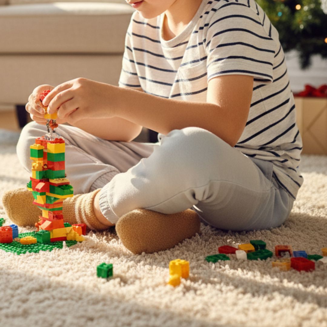 Ultra-Soft, Plush Sherpa Fleece Kids' Cozy Socks with White Stripe Detail – Warm & Snuggly Home Wear - Image 3