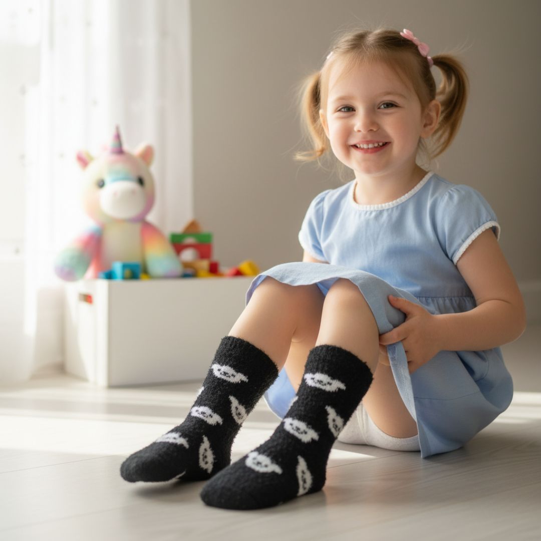 5-Pack Kids Winter Socks | Ultra-Soft Critter Fuzzy Socks Gift Set - Image 4