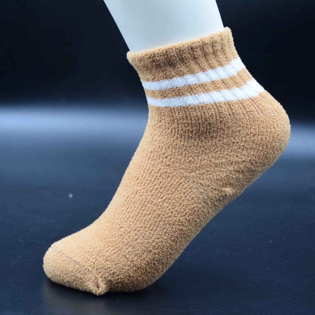 Ultra-Soft, Plush Sherpa Fleece Kids' Cozy Socks with White Stripe Detail – Warm & Snuggly Home Wear - Image 4