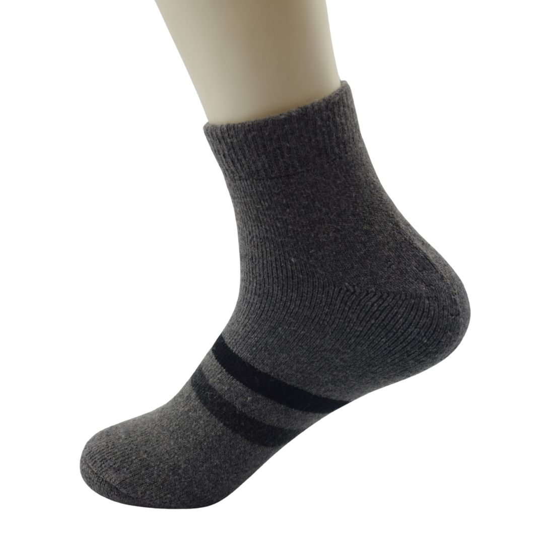 Men's/Unisex Premium Woolen Blend Crew Socks with Double Sport Stripe - Image 4