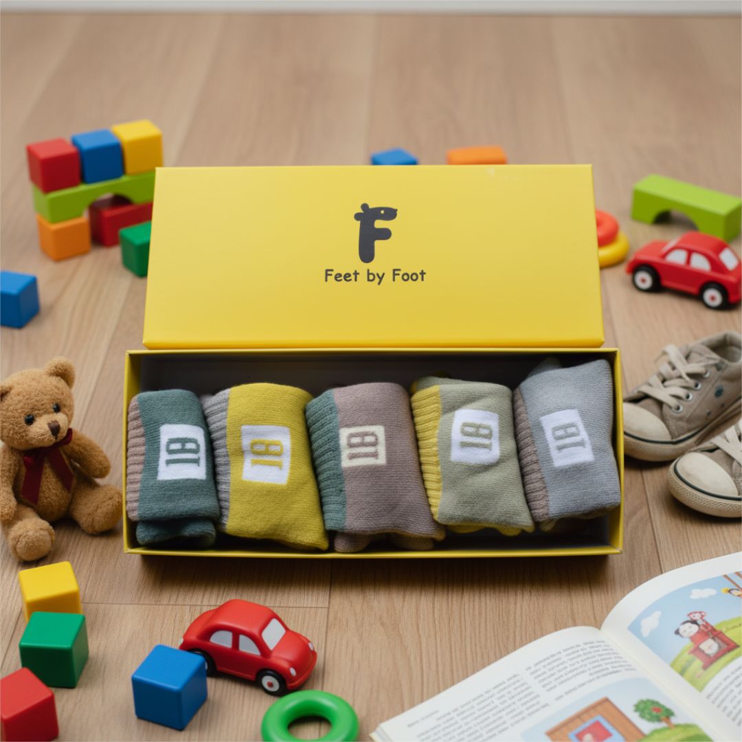 Breathable Cotton Kids' Crew Socks 5-Pack Gift Set