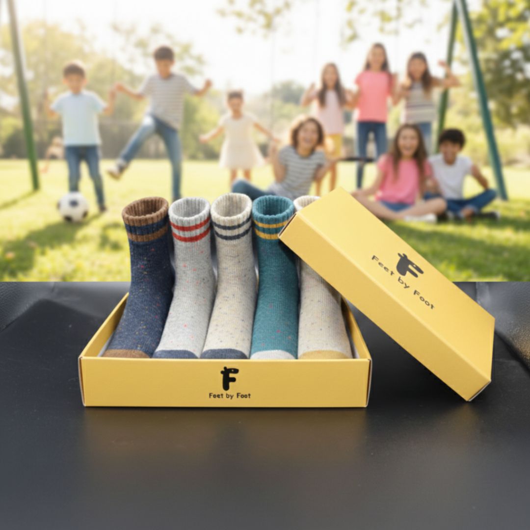 5-Pack Speckle Knit Kids Socks | Active Heathered Crew Socks for Play