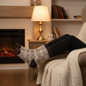 Heritage Brown Alpine Solstice Heavy-Knit Thermal Slipper Socks