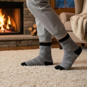 Charcoal & Jet Black Alpine Solstice Heavy-Knit Thermal Marl Slipper Socks