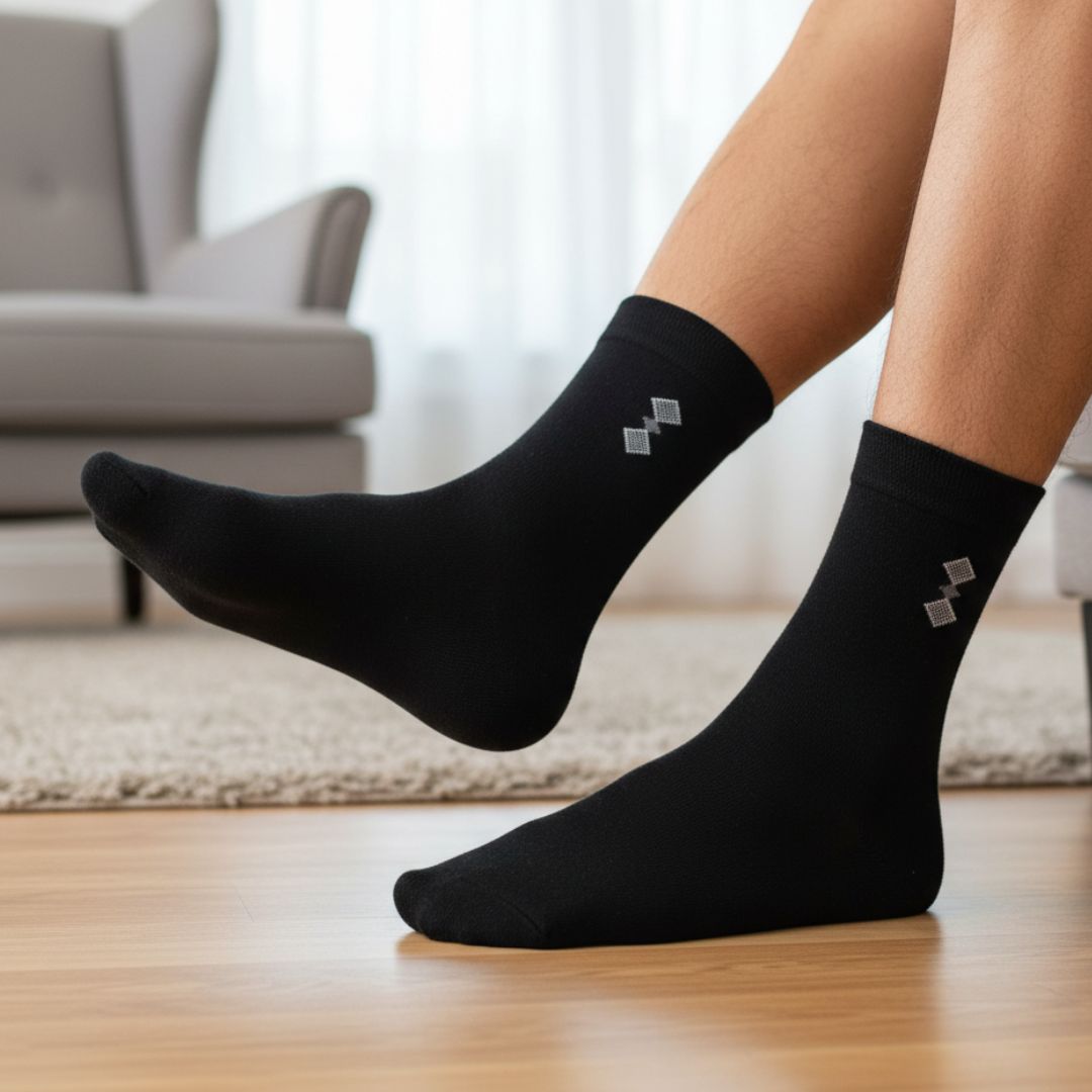 Men Cotton Ankle Socks Soft Breathable Comfort Fit Black