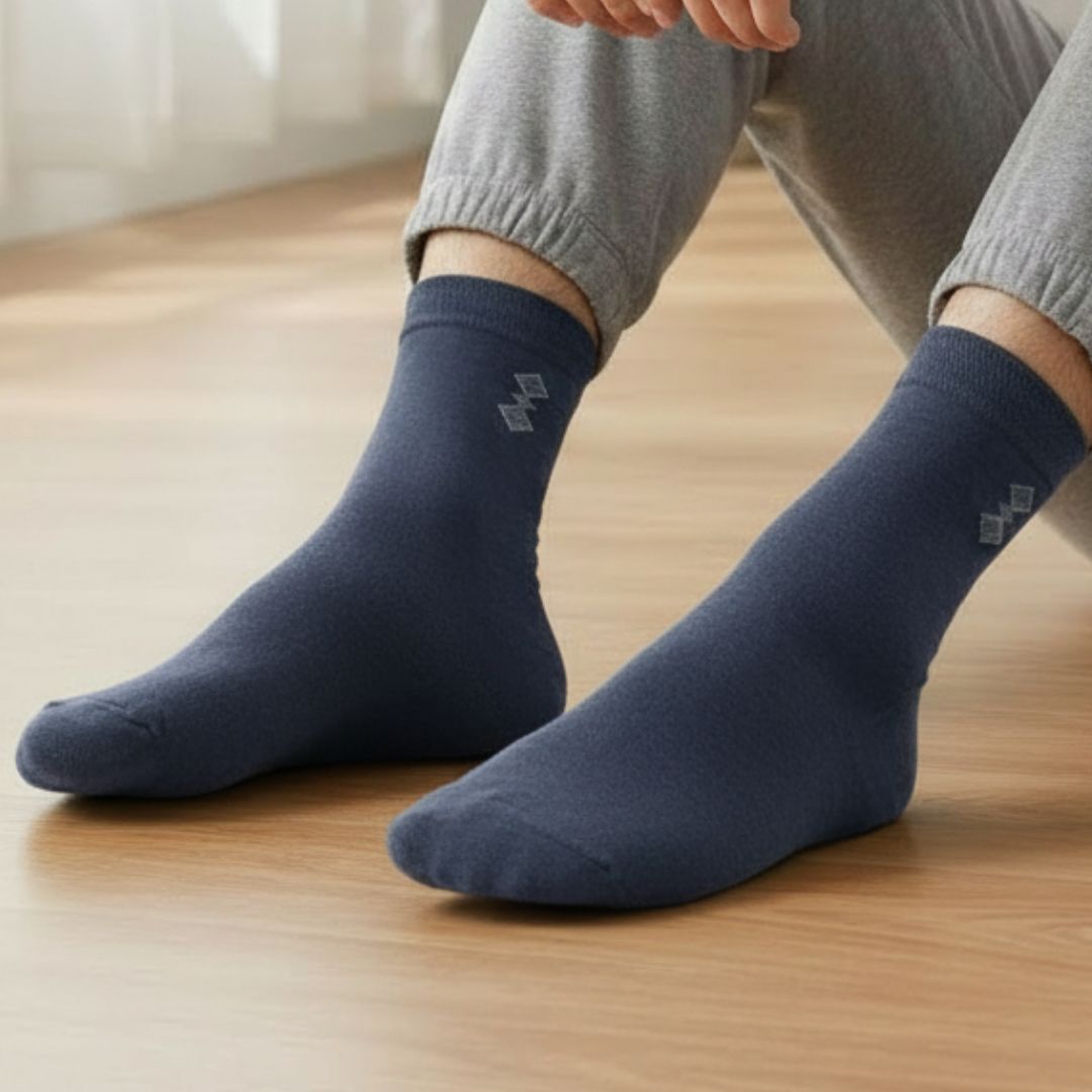 Men Cotton Ankle Socks Soft Breathable Comfort Fit Light Blue - Image 4