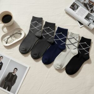 Men Cotton Ankle Socks (Pack of 5) Soft Stretchable & Criss-Cross Pattern