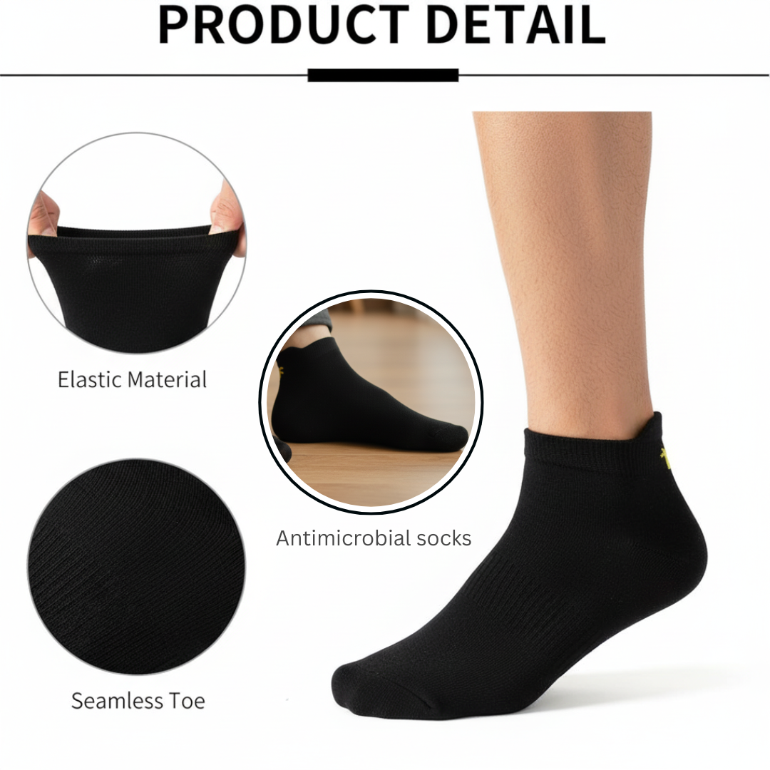 Premium Antimicrobial Ankle Socks – Odor Control & Breathable Comfort