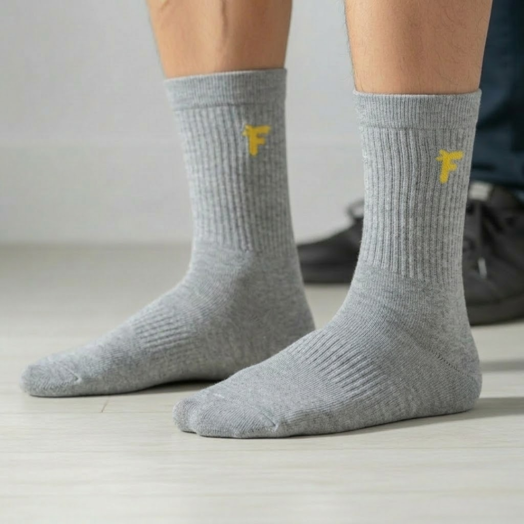Men’s Antimicrobial Cotton Ribbed Crew Socks