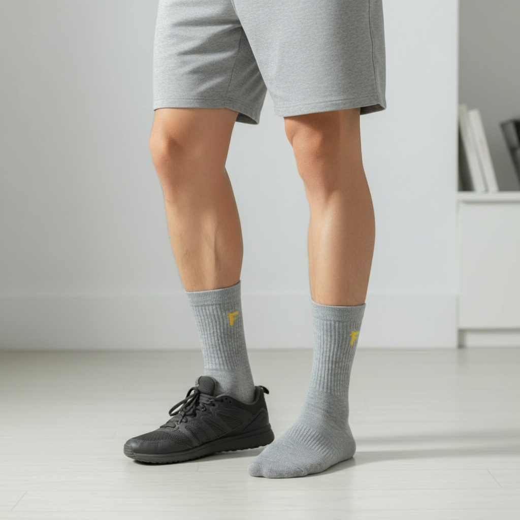 Men’s Antimicrobial Cotton Ribbed Crew Socks